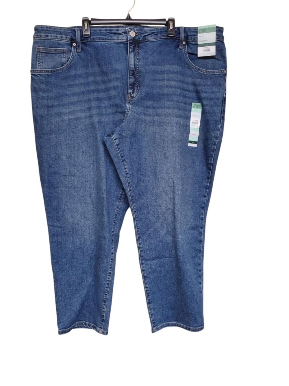 Terra & Sky Woman's High Rise Dark Medium Wash Straight Leg Jeans NWT Plus 26W